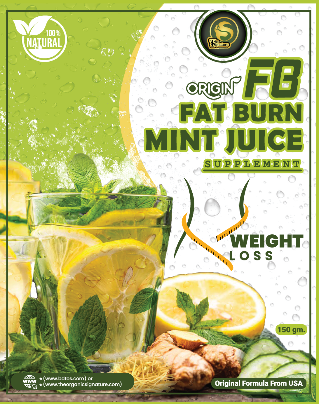 Origin Fat Burn Mint Juice The Organic Signature